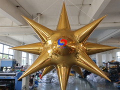 Gold Inflatable Mirror Star Spikes | Luxury Metallic Event Decor