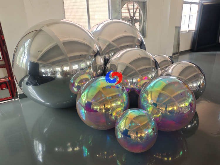 Inflatable Mirror Balls | Silver & Iridescent Holographic