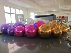 Black Mirror Inflatable Sphere | Moody & sophisticated glossy black mirror balls