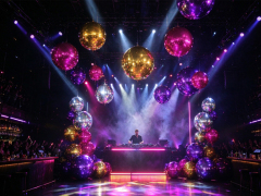 Black Mirror Inflatable Sphere | Moody & sophisticated glossy black mirror balls