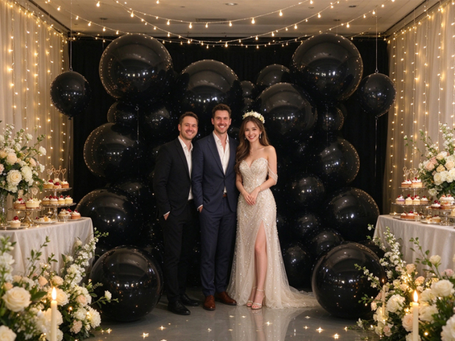 Black Mirror Inflatable Sphere | Moody & sophisticated glossy black mirror balls