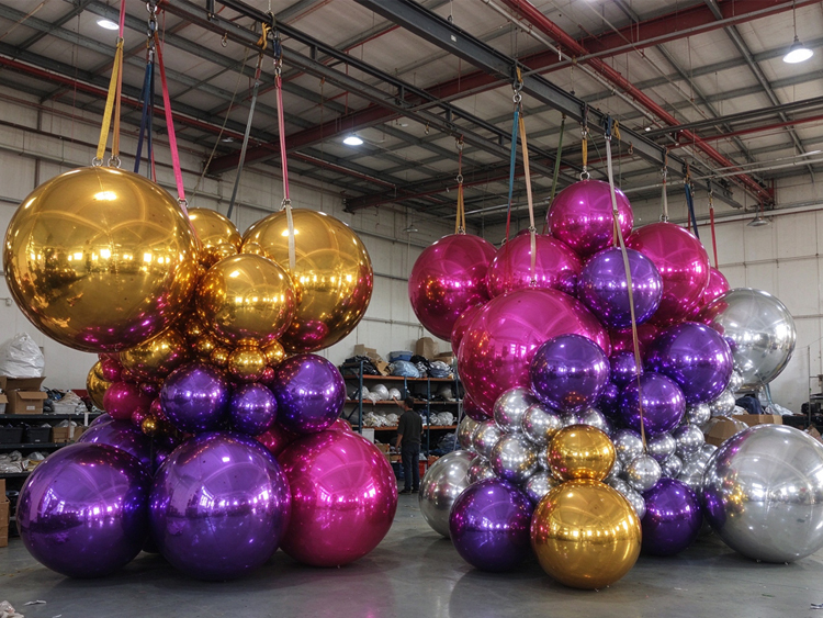 Black Mirror Inflatable Sphere | Moody & sophisticated glossy black mirror balls
