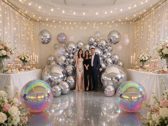 Inflatable Mirror Balls | Silver & Iridescent Holographic