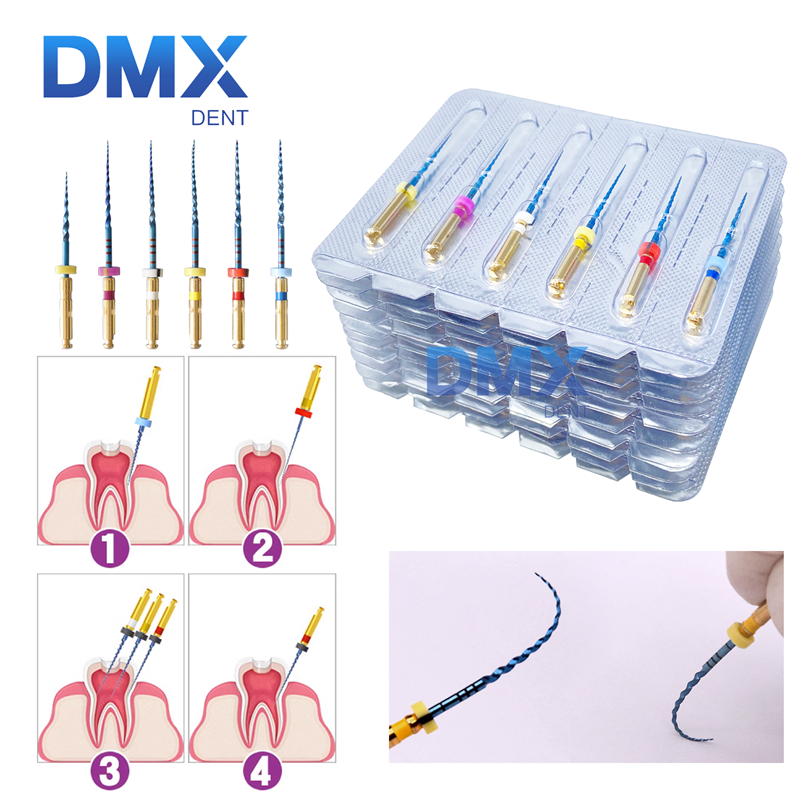 DMXDENT PT-BLUE Dental Heat Activated Niti Endodontic Root Canal Files Mixed 21mm/25MM