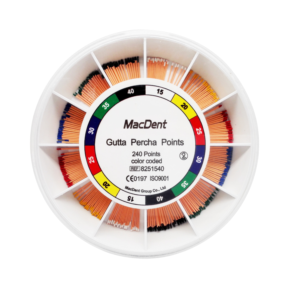 MacDent Dental Gutta Percha Points Color Coded Obturation Endodontic File 3 Size
