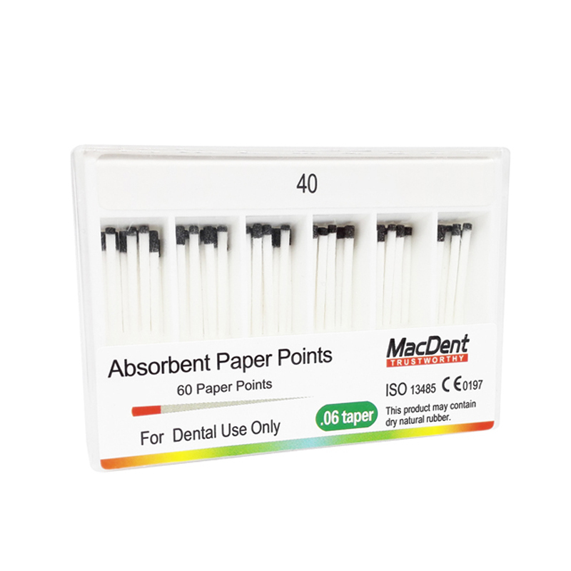 MacDent 0.06 Taper Dental Endodontic Absorbent Paper Points Tips  60pcs/pack