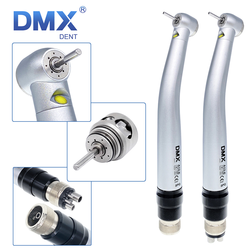 DMXDENT A12-E SPQ Dental E-generator LED High Speed Handpiece 4 Spray+LED Quick Coupler 2/4 Hole