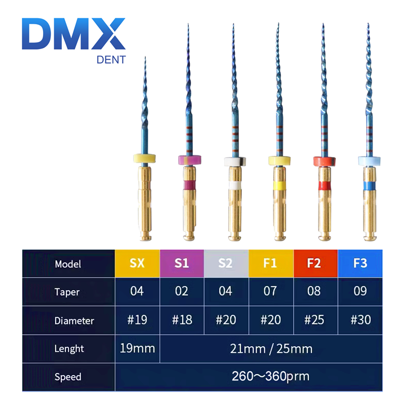 DMXDENT PT-BLUE Dental Heat Activated Niti Endodontic Root Canal Files Mixed 21mm/25MM