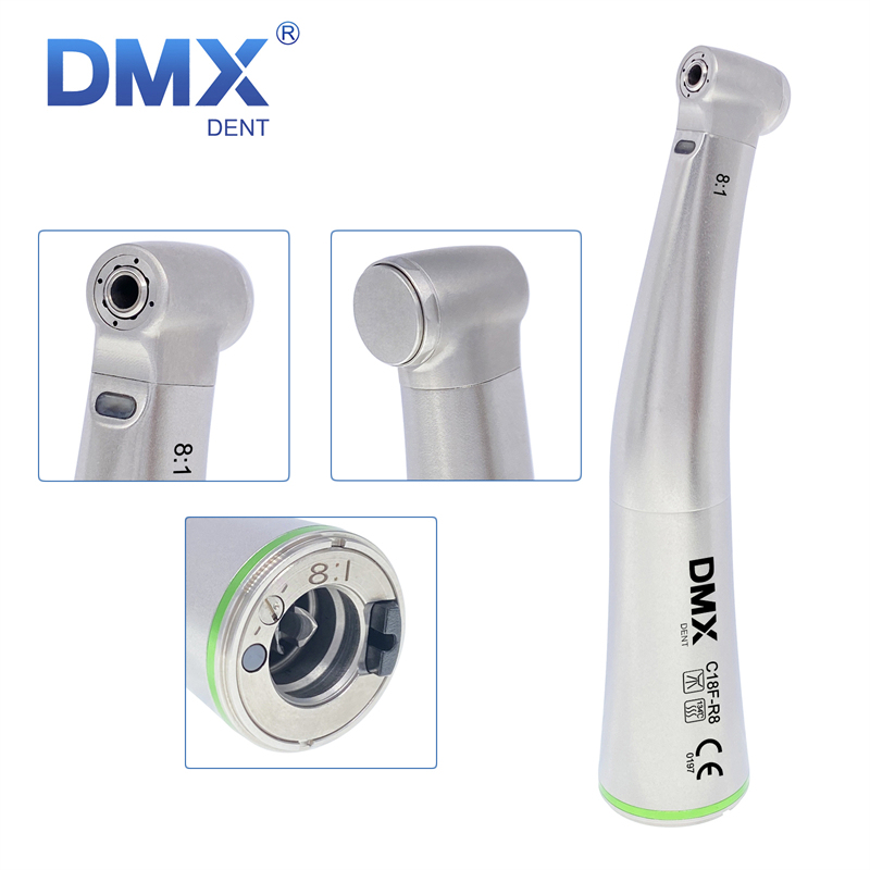 DMXDENT C18F-R8 Dental Endo 8:1 Fiber Optic Contra Angle Handpiece Mini Head