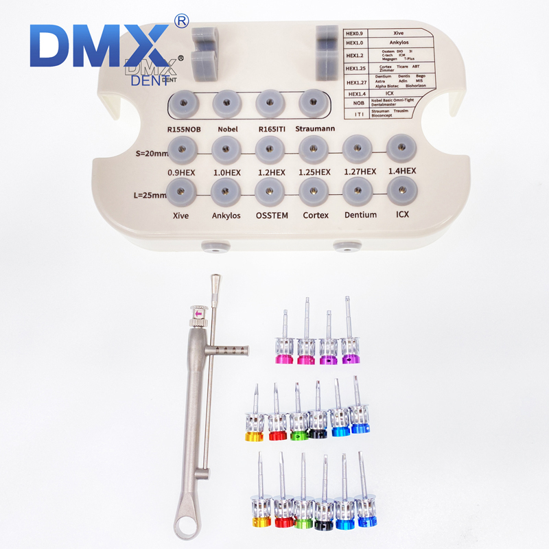 DMXDENT Dental Implant Instrument Universal Prosthetic Restoration Hand Driver Tool Kit