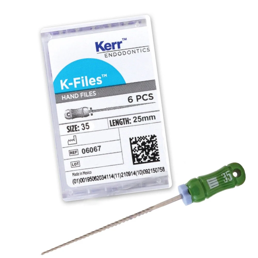 Kerr Dental Endodontics K-Files Stainless Steel Hand Files 21/25mm 6 Files/Box