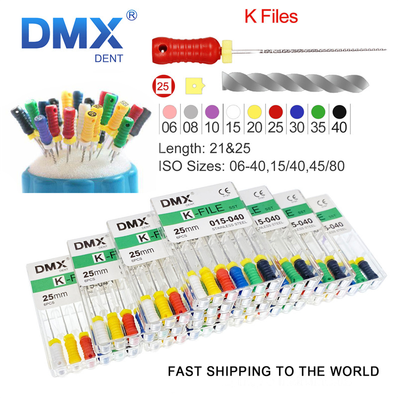 DMXDENT Dental K-File Root Canal Hand Use Endo Endodontics Dental Files
