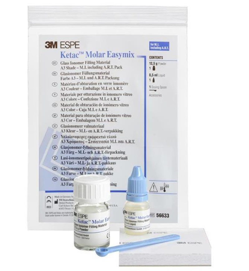 3M ESPE Ketac TM Molar Easymix Posterior Glass ionomer Shade A3 12.5g Powder and 8.5ml Liquid