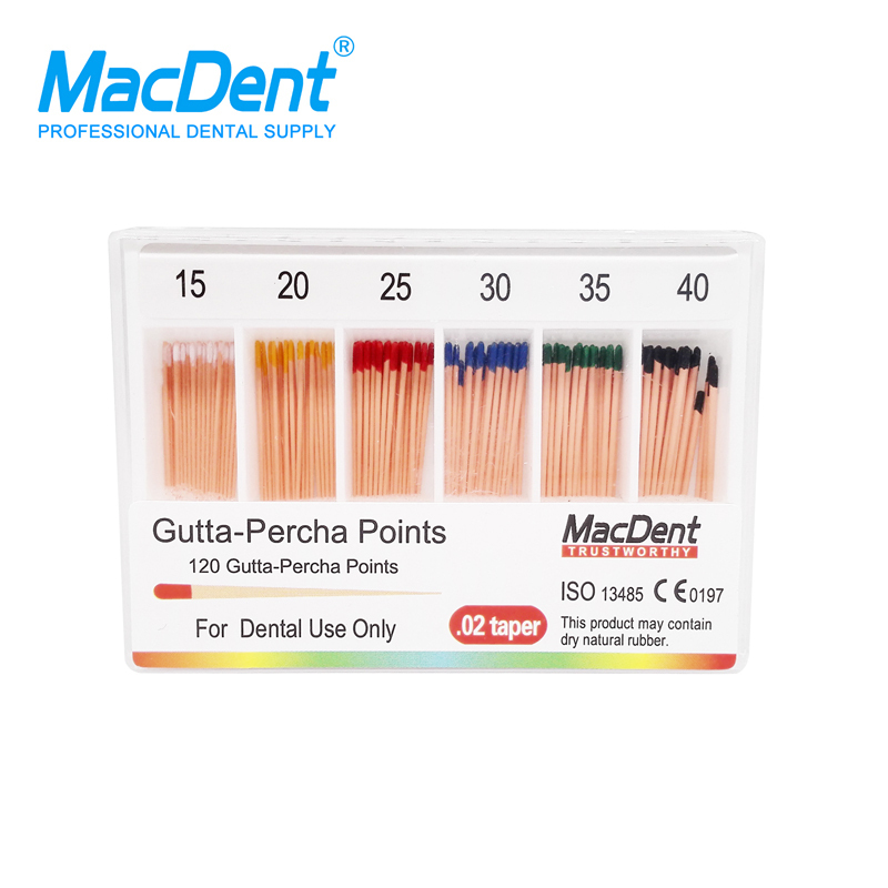 MacDent Dental Taper Dental Gutta Percha Points .02 (120pcs/pack)