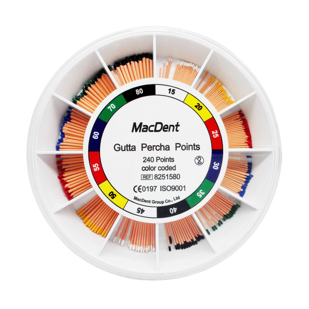 MacDent Dental Gutta Percha Points Color Coded Obturation Endodontic File 3 Size