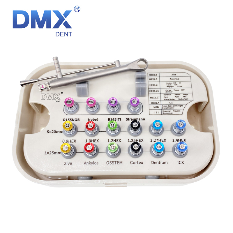 DMXDENT Dental Implant Instrument Universal Prosthetic Restoration Hand Driver Tool Kit