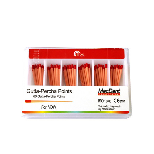 MacDent Dental Gutta Percha Points 60 Points for VDW R25 R40 R50