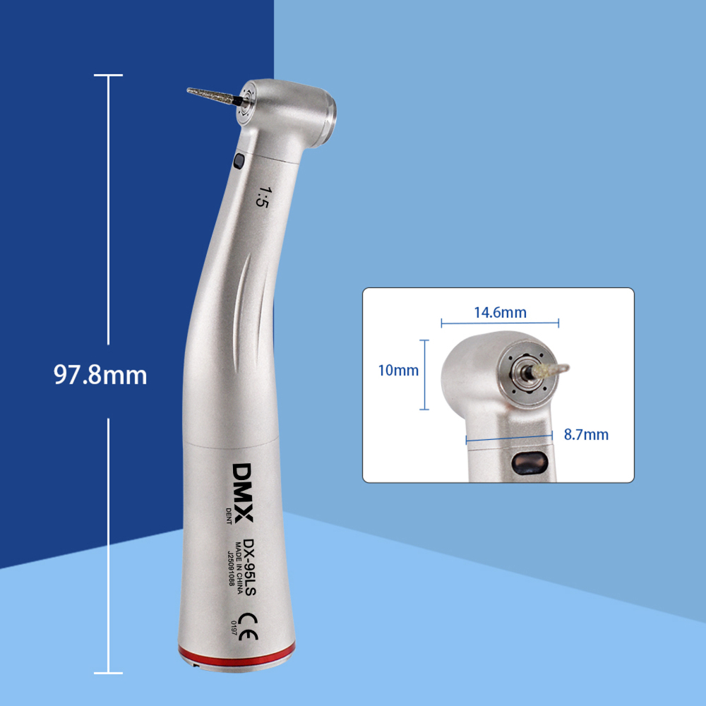 DMXDENT DX-95LS 1:5 Dental Increasing Fiber Optic Contra Angle Handpiece Fit NSK Electric Motor