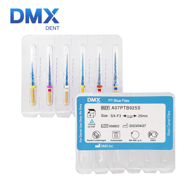 DMXDENT PT-BLUE Dental Heat Activated Niti Endodontic Root Canal Files Mixed 21mm/25MM