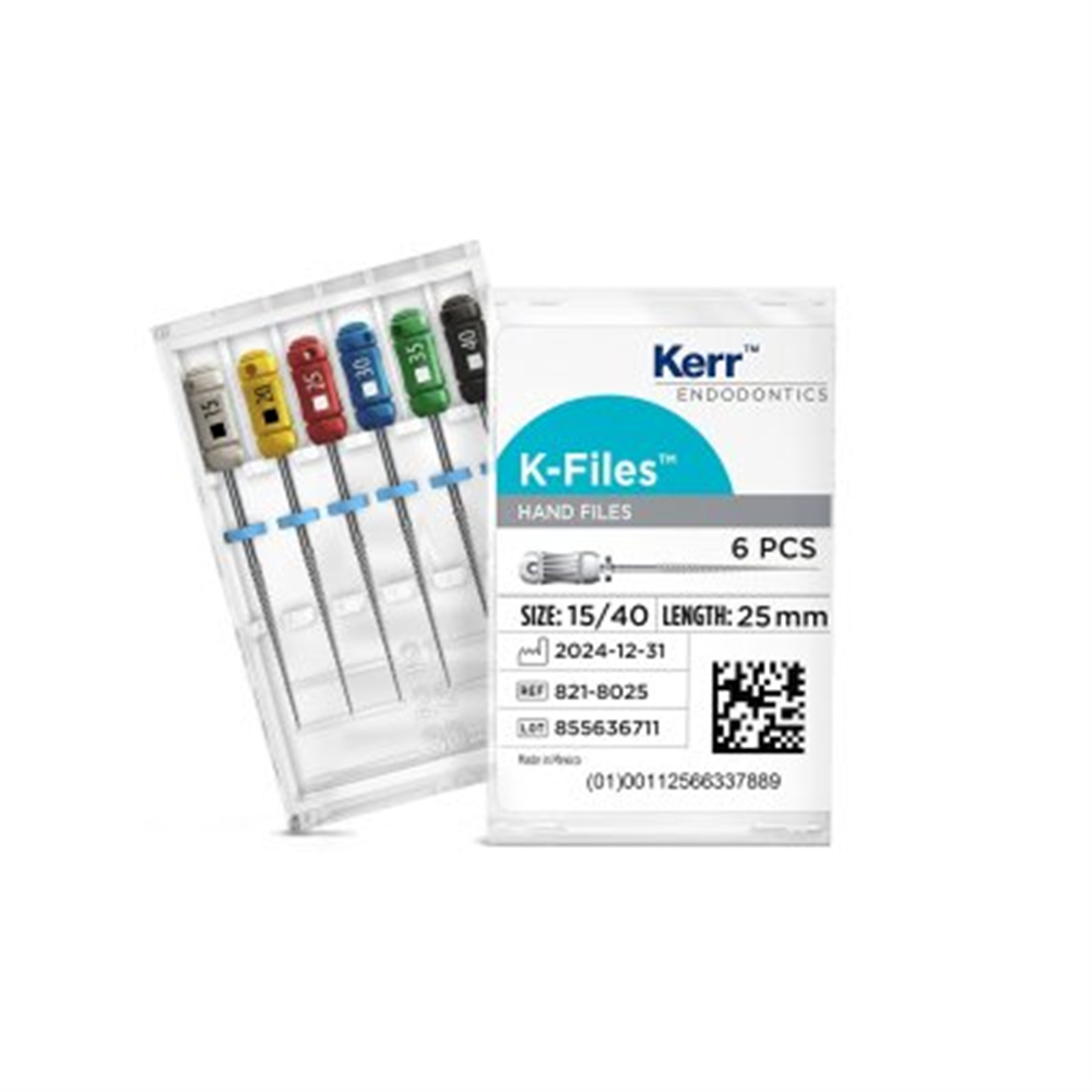 Kerr Dental Endodontics K-Files Stainless Steel Hand Files 21/25mm 6 Files/Box
