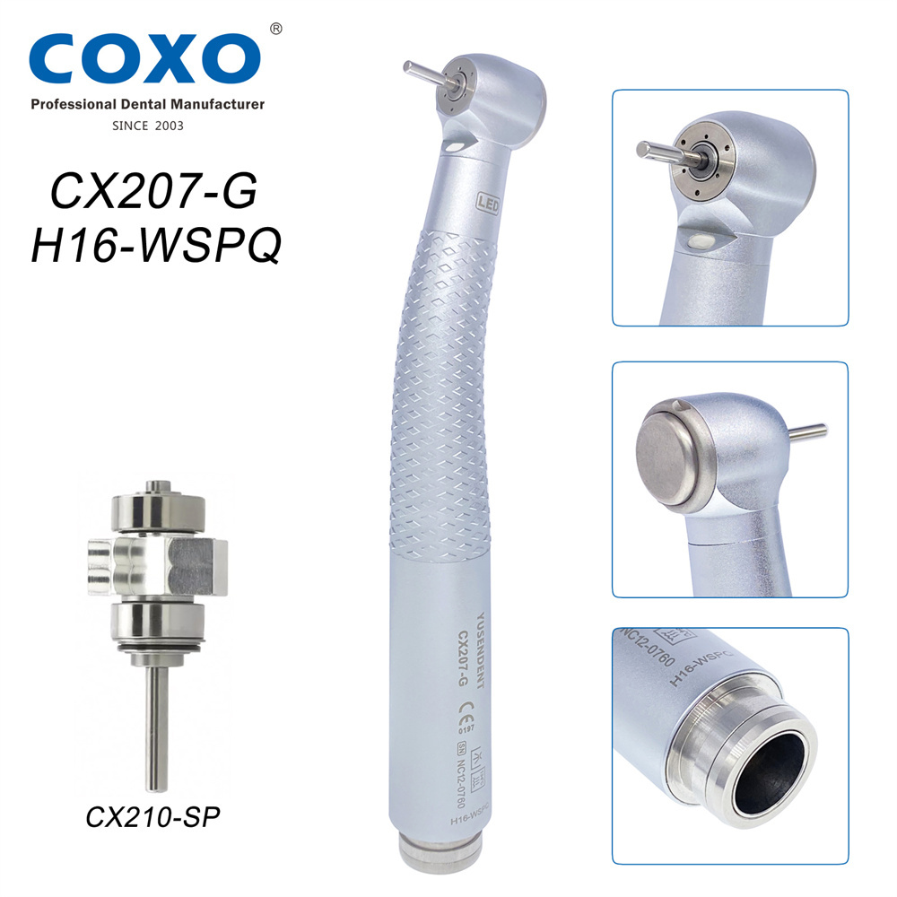 COXO YUSENDENT CX207-G H16-WTPQ / H16-WSPQ Dental Fiber Optic High Speed Air Turbine Handpiece