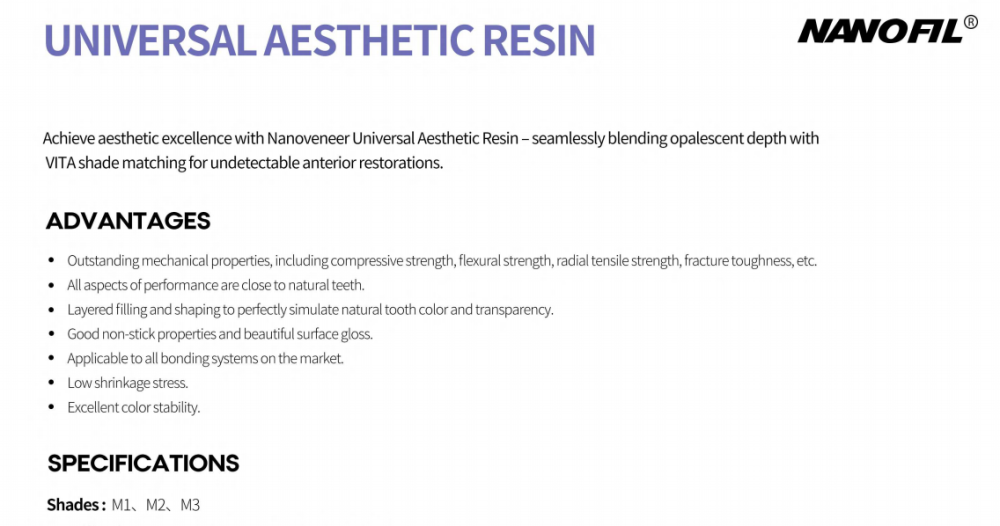 Nanofil Universal Dental Aesthetic Resin