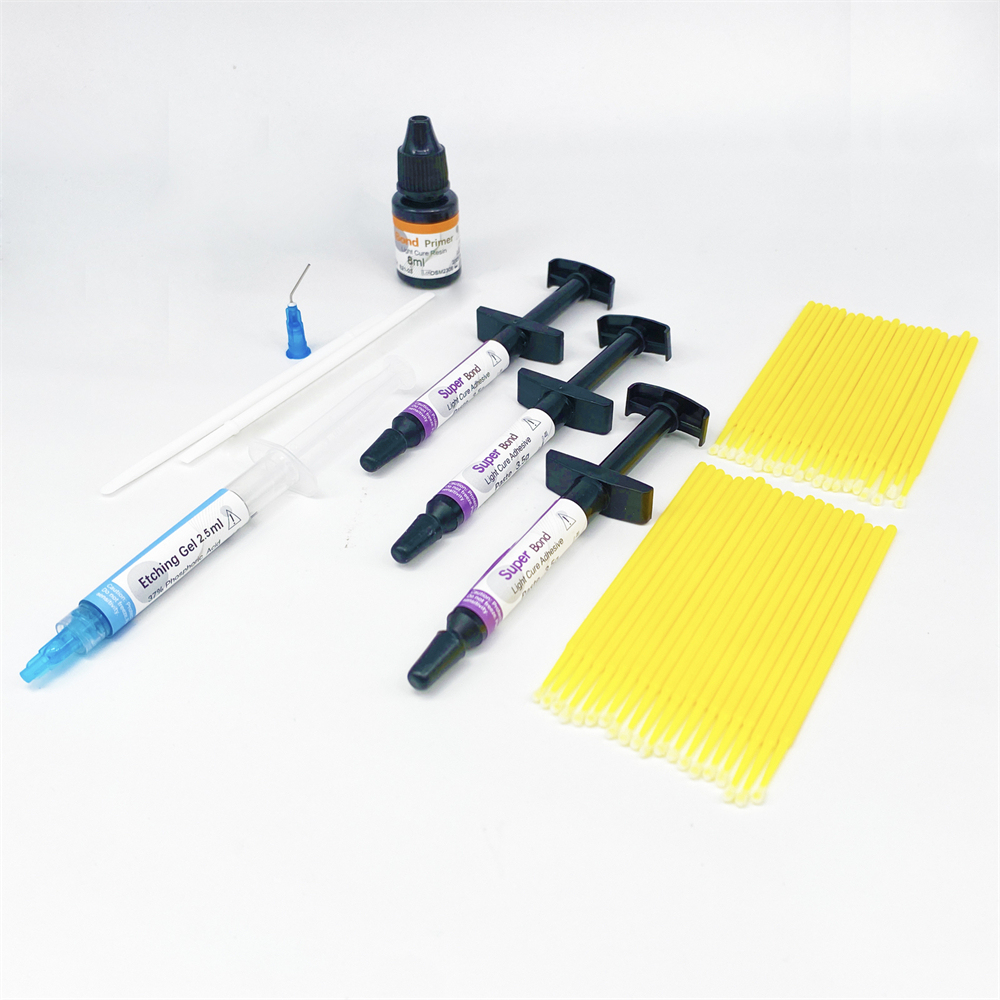 Dental Orthodontic Bonding Bracket Light Cure Adhesive Kit Resin Paste Syringe