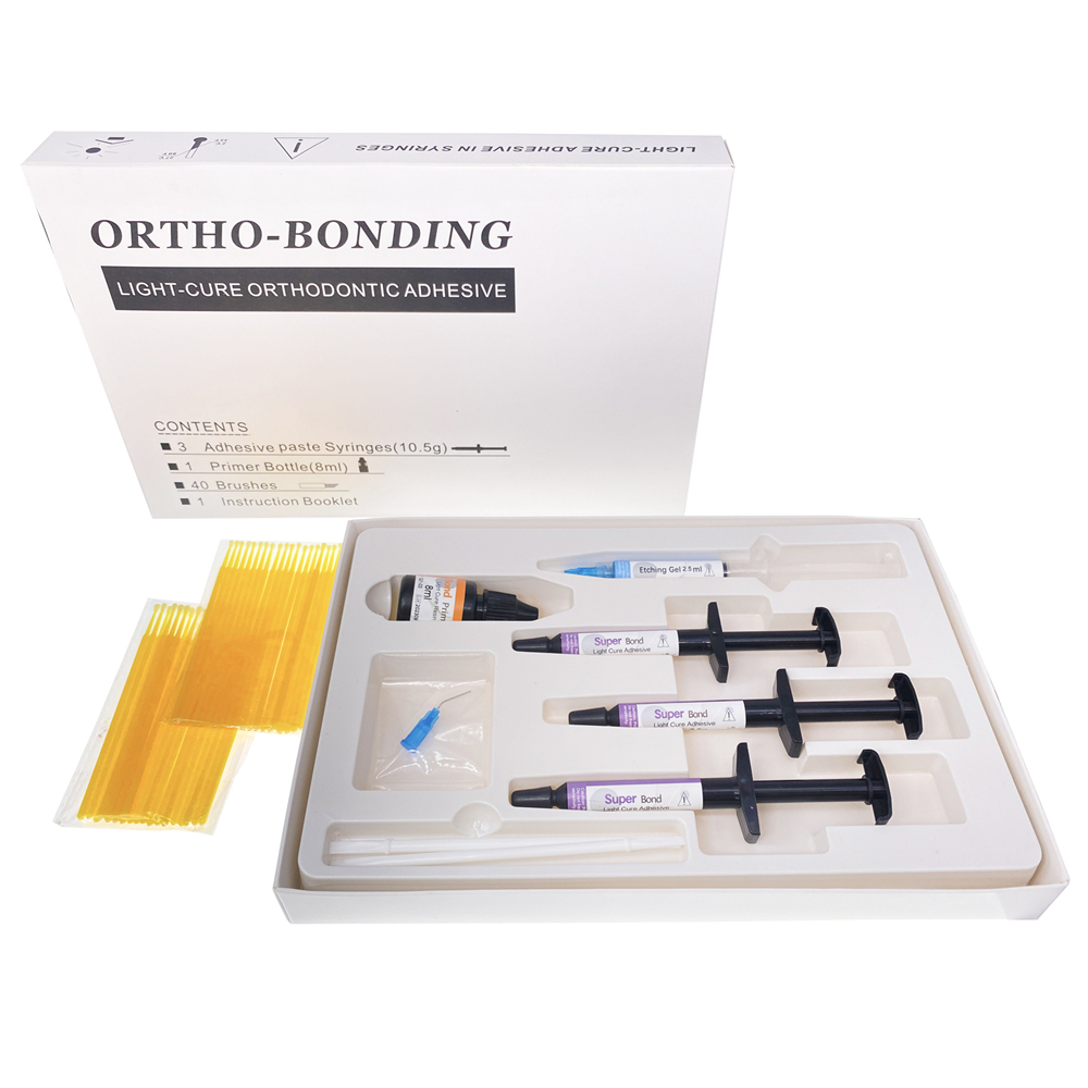 Dental Orthodontic Bonding Bracket Light Cure Adhesive Kit Resin Paste Syringe