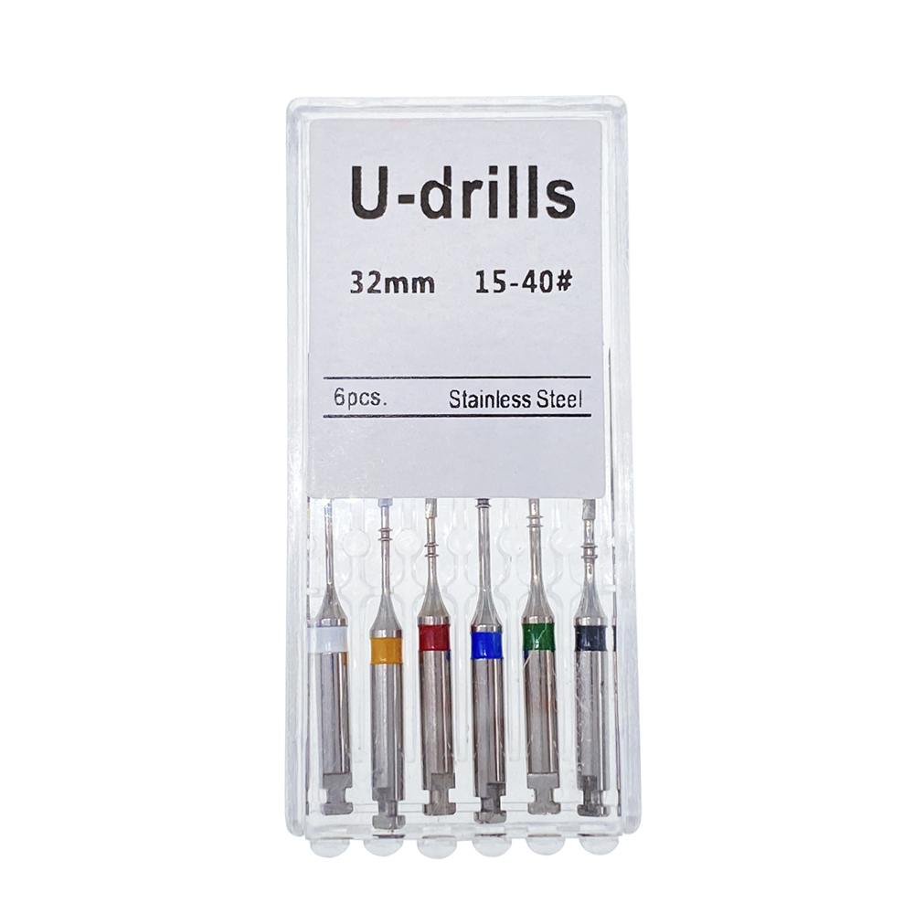6Pcs Dental Endodontic U-drills #15-40 32mm Engine Use Stainless Steel Files