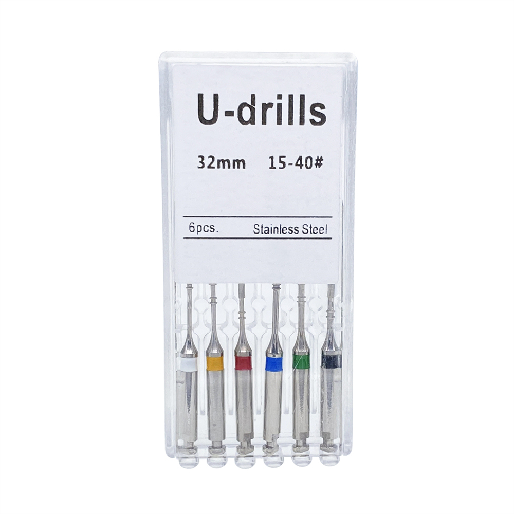 6Pcs Dental Endodontic U-drills #15-40 32mm Engine Use Stainless Steel Files