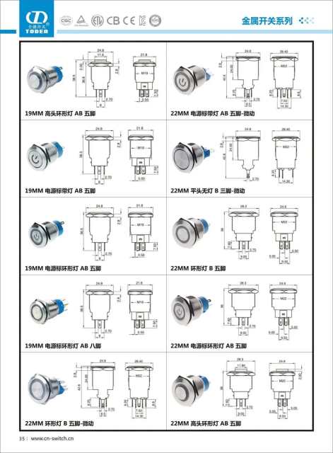 Push Botton metal switch 22MM