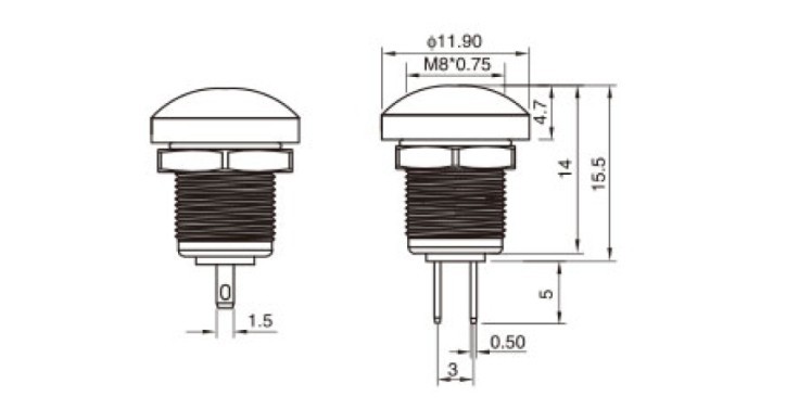 8MM round head-B