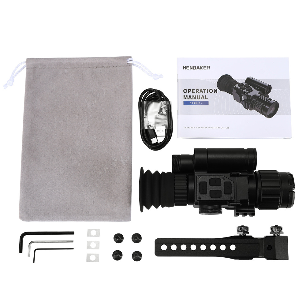 henbaker T723-RL All aluminum Thermal imaging Night Vision Scope rifle scope Built in rangefinder Ballistic calculation