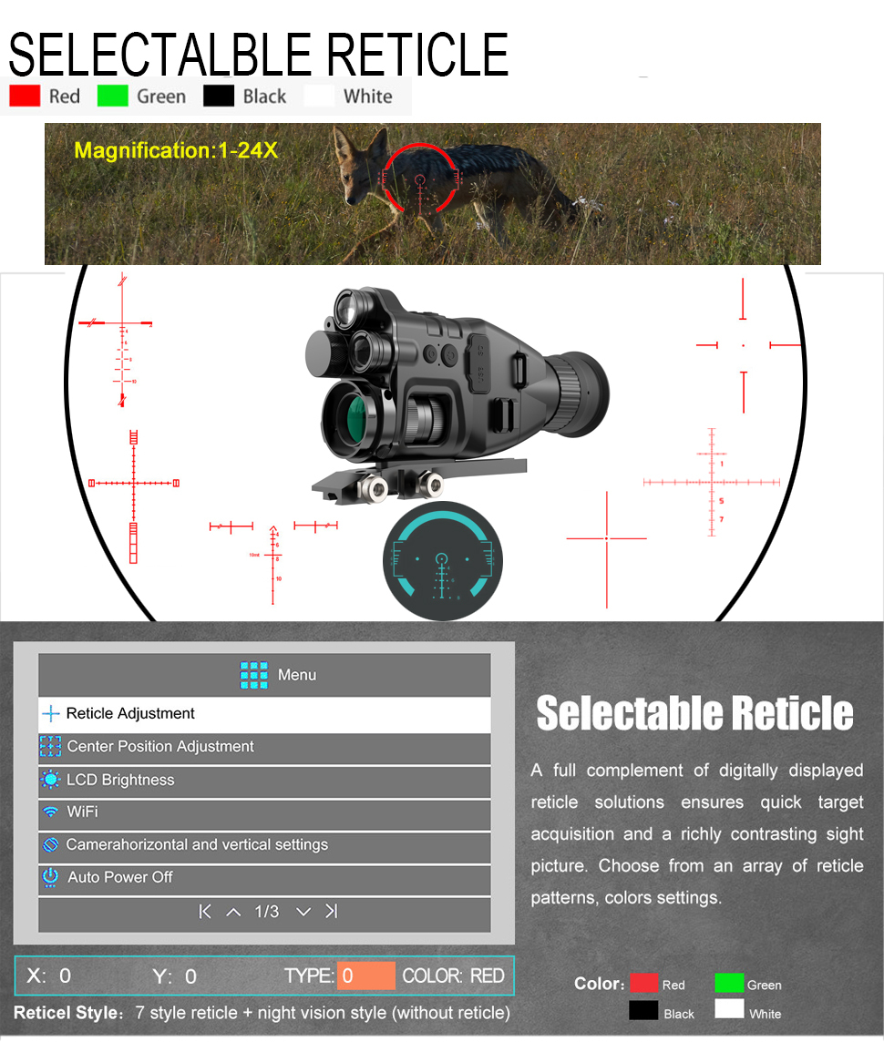 henbaker cy789 Digital Night Vision Scope rifle scope Clip on night vision Night vision telescope
