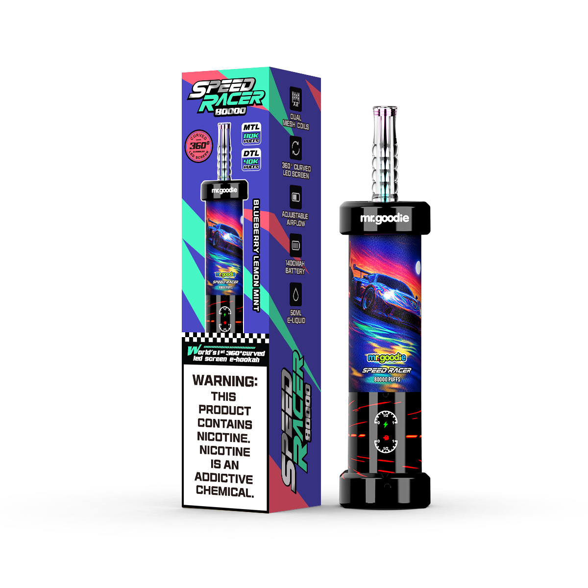 Mr. Goodie Speed Racer DTL/MTL Disposable Vape 40k/80k Puffs
