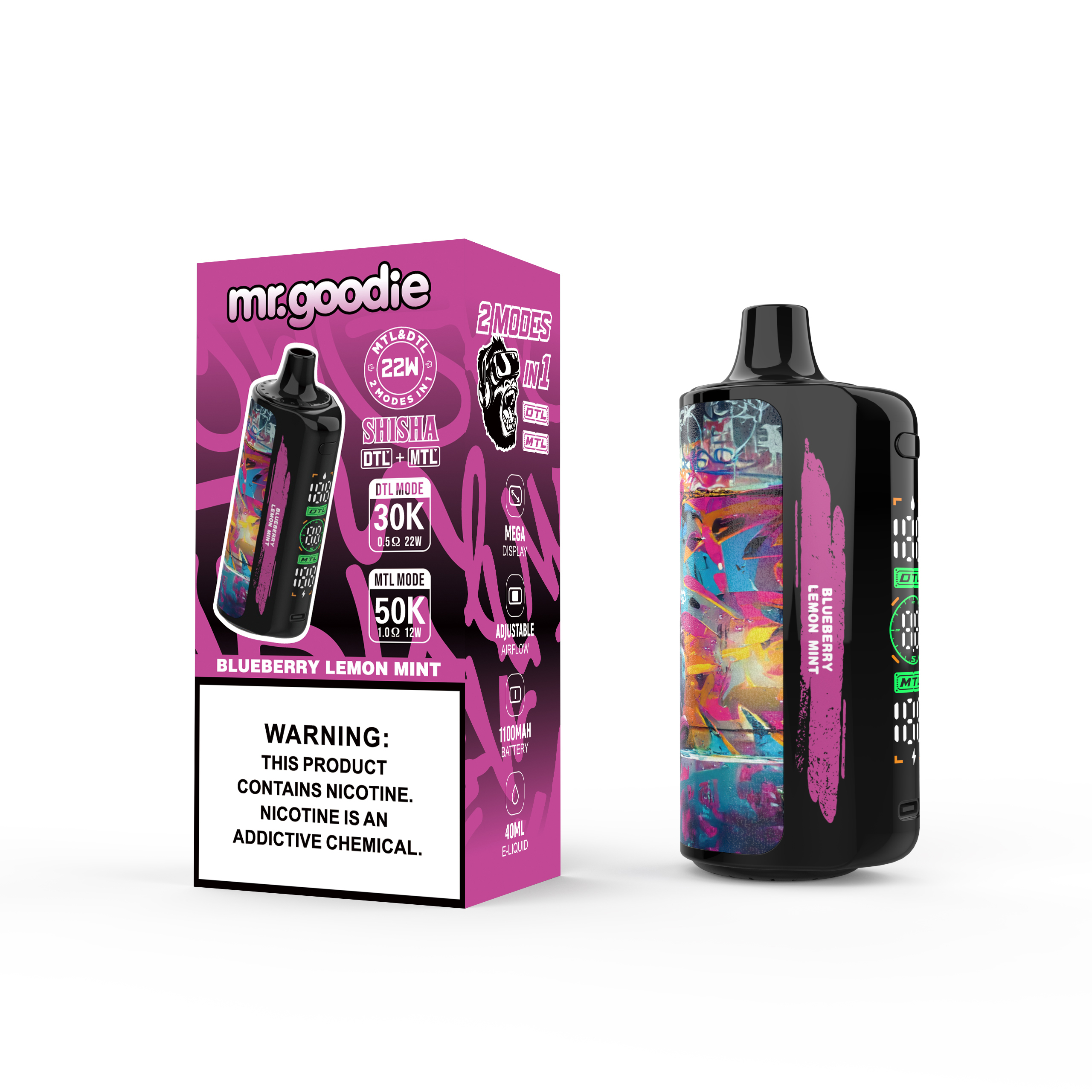 Mr. Goodie Shisha DTL/MTL Disposable Vape 50k Puffs