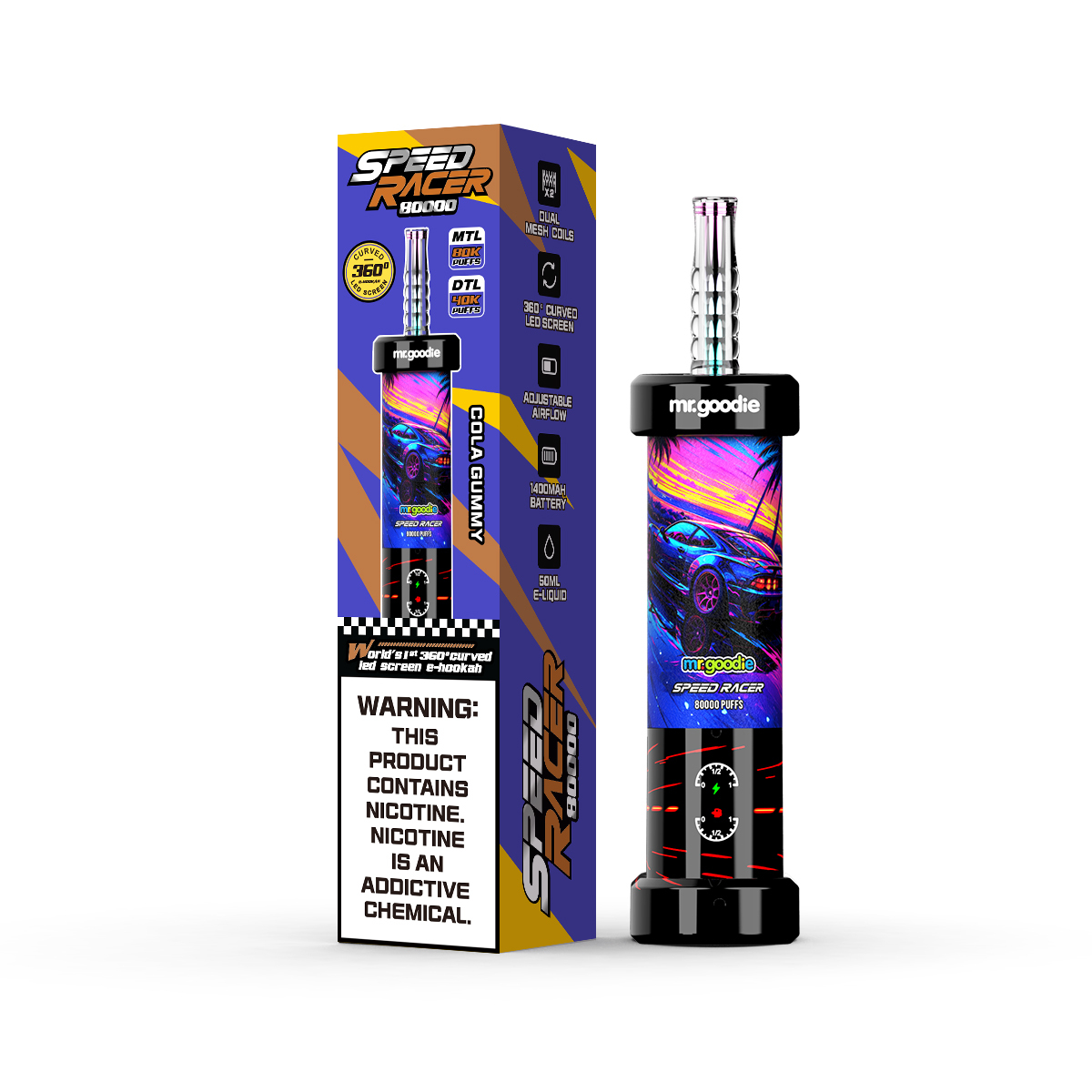 Mr. Goodie Speed Racer DTL/MTL Disposable Vape 40k/80k Puffs