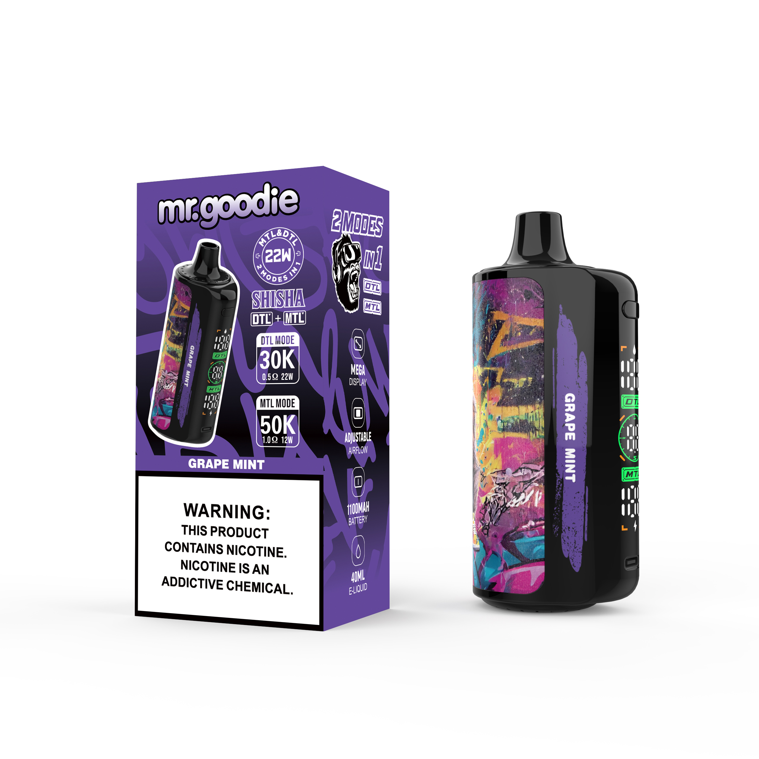 Mr. Goodie Shisha DTL/MTL Disposable Vape 50k Puffs