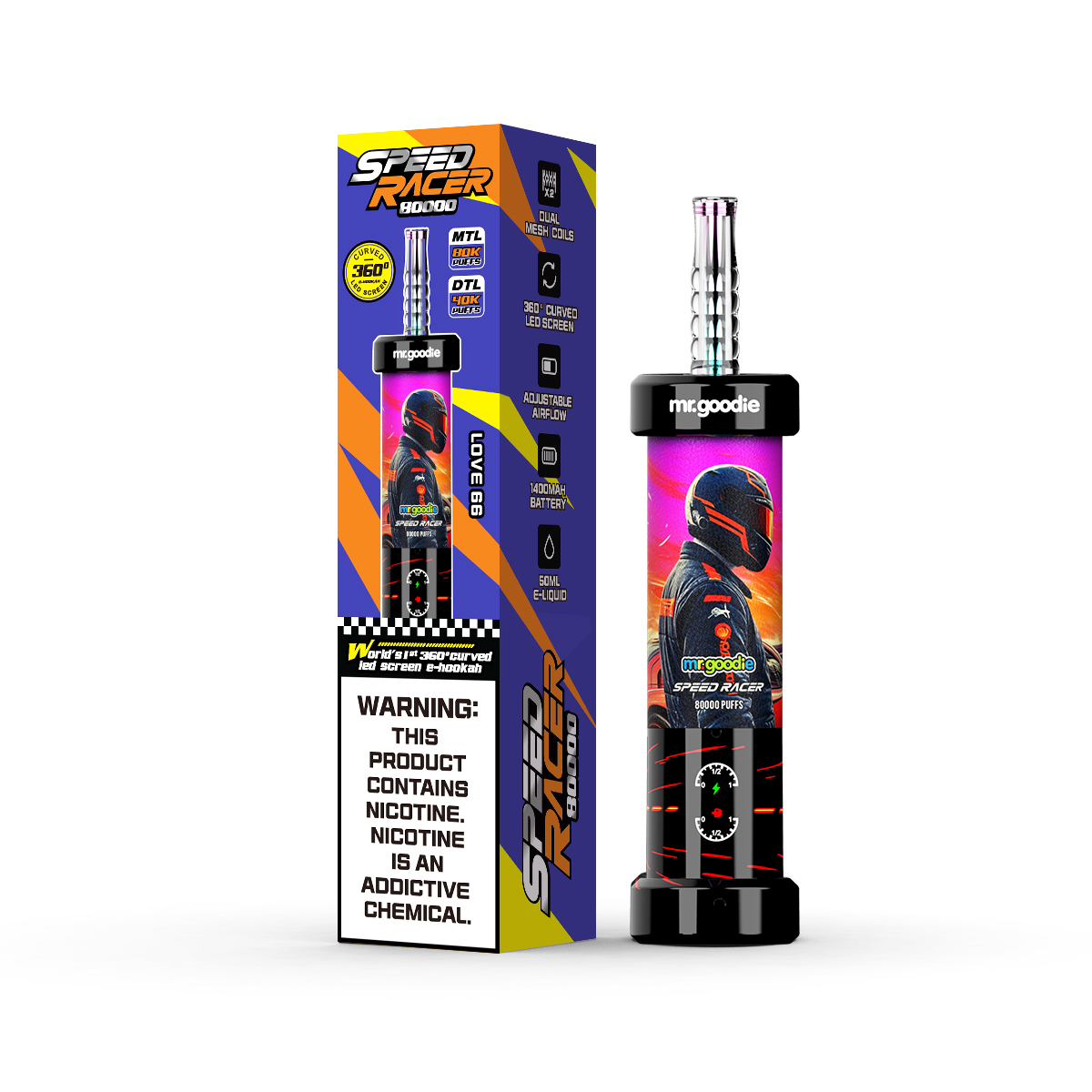 Mr. Goodie Speed Racer DTL/MTL Disposable Vape 40k/80k Puffs