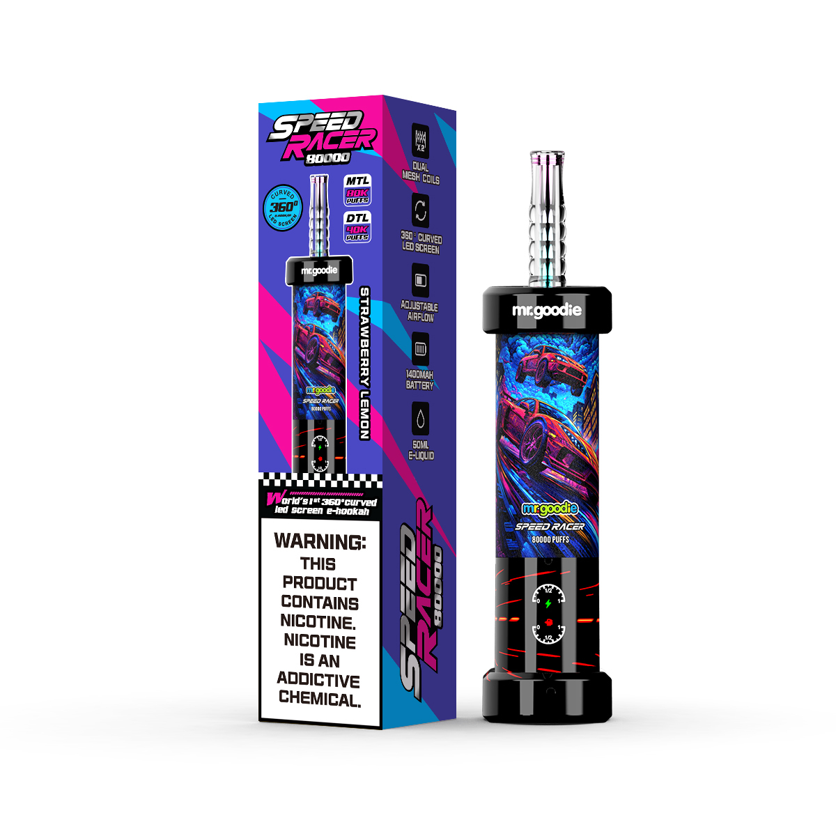 Mr. Goodie Speed Racer DTL/MTL Disposable Vape 40k/80k Puffs