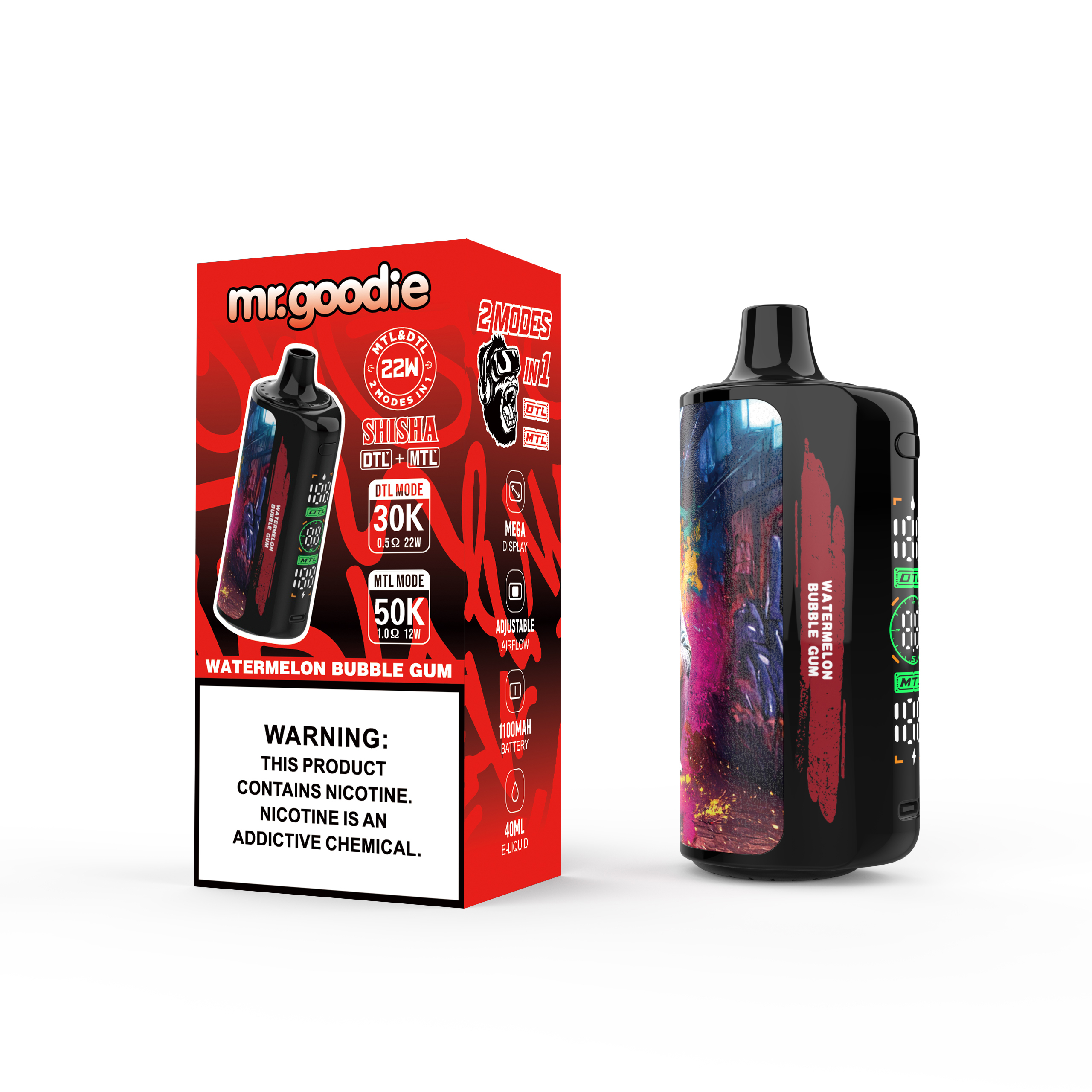 Mr. Goodie Shisha DTL/MTL Disposable Vape 50k Puffs