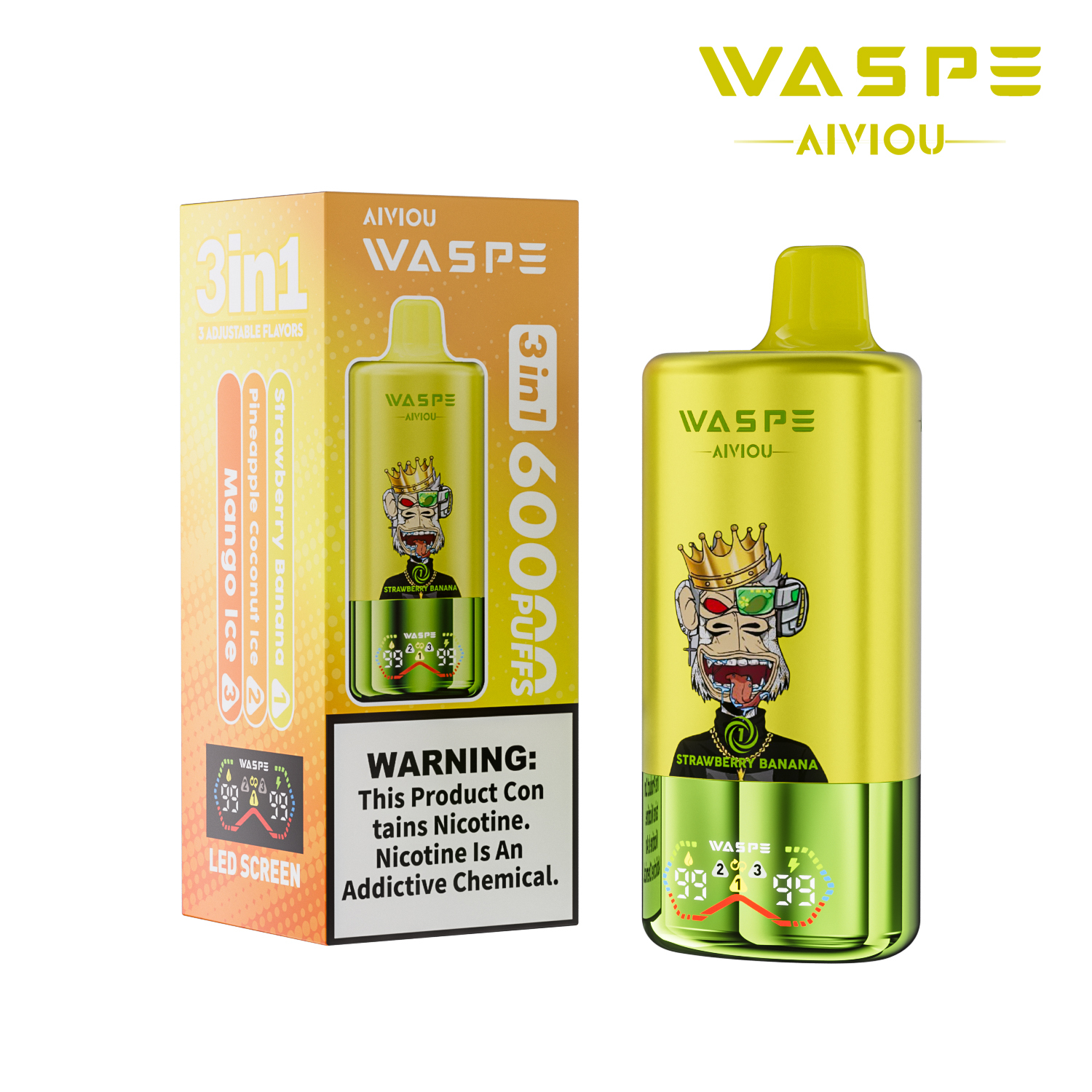 Waspe Aiviou 3 in 1 Disposable Vape 60k puffs (CN Warehouse)