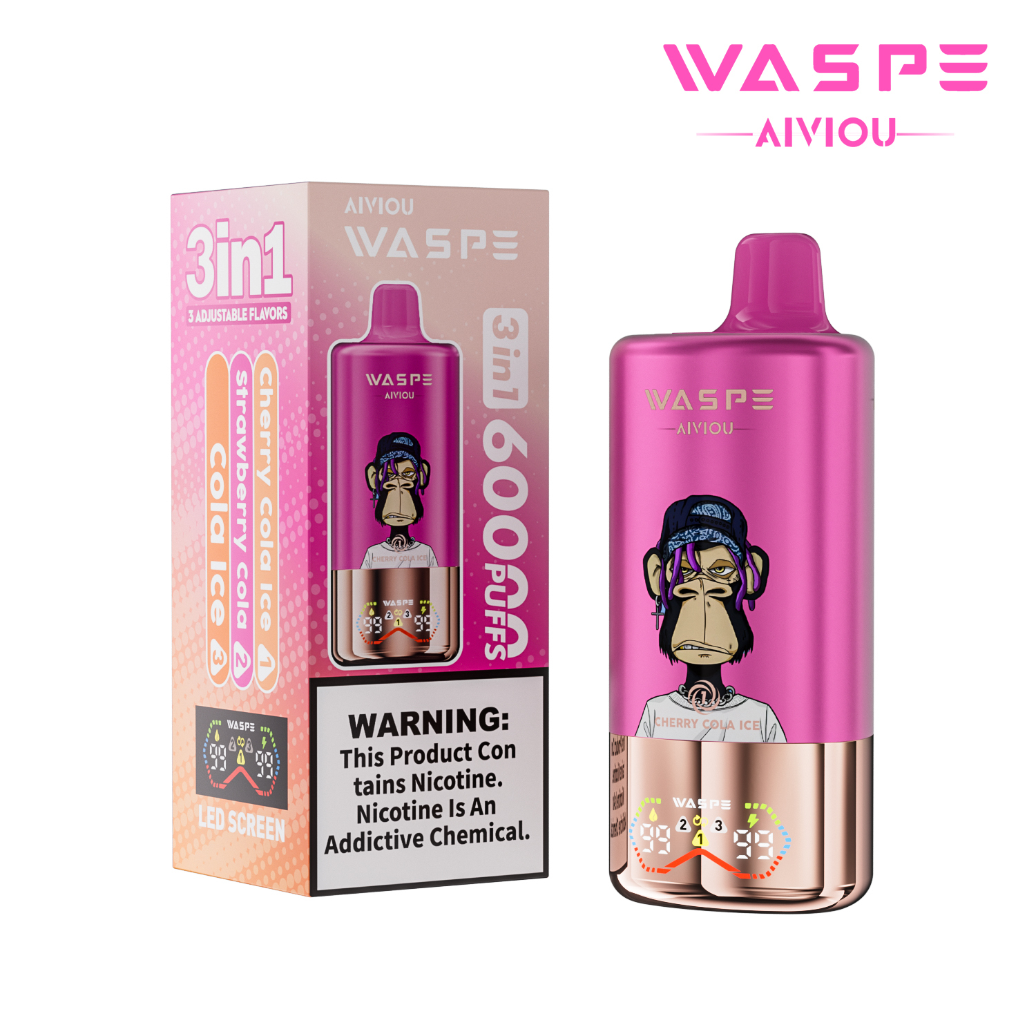 Waspe Aiviou 3 in 1 Disposable Vape 60k puffs (CN Warehouse)