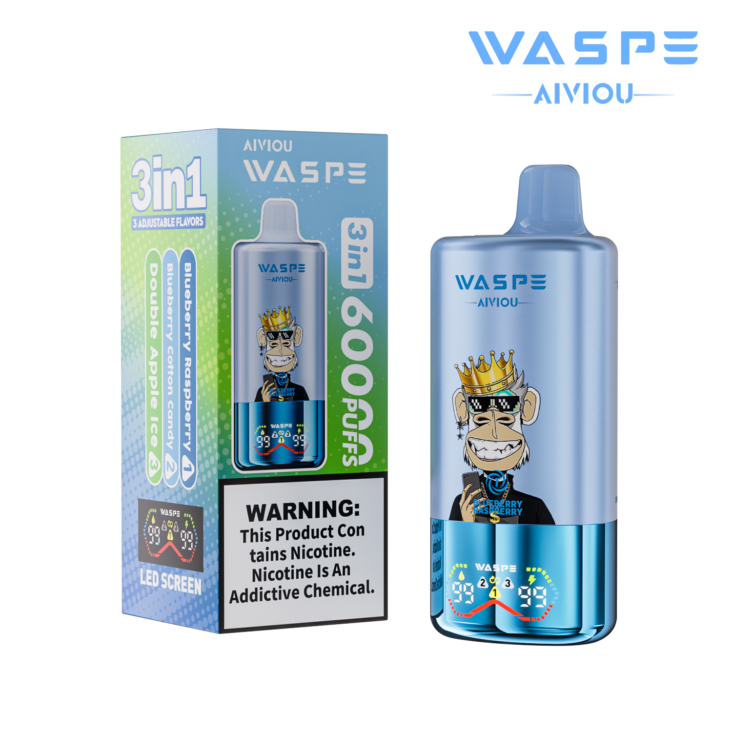 Waspe Aiviou 3 in 1 Disposable Vape 60k puffs (CN Warehouse)