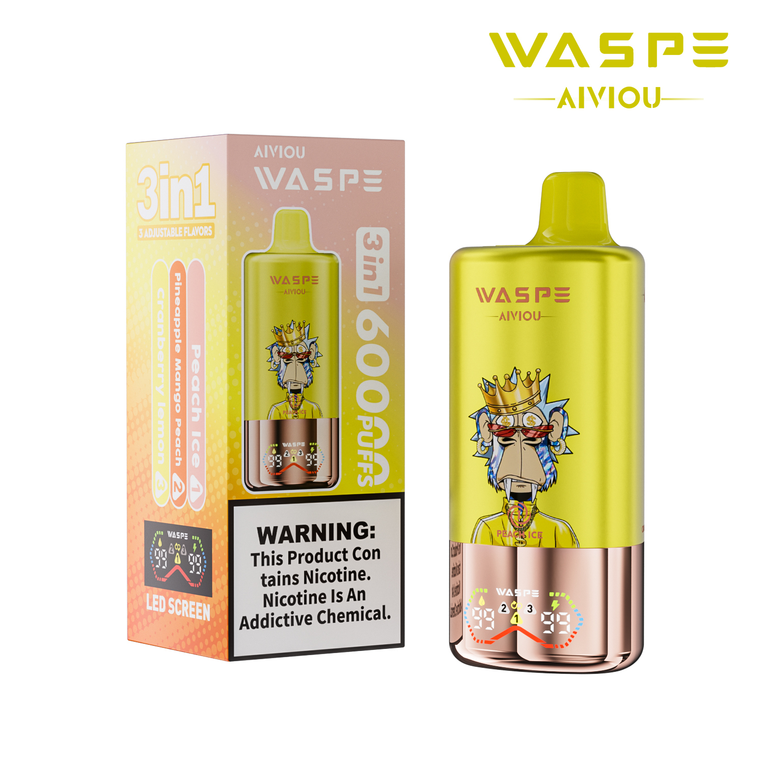 Waspe Aiviou 3 in 1 Disposable Vape 60k puffs (CN Warehouse)