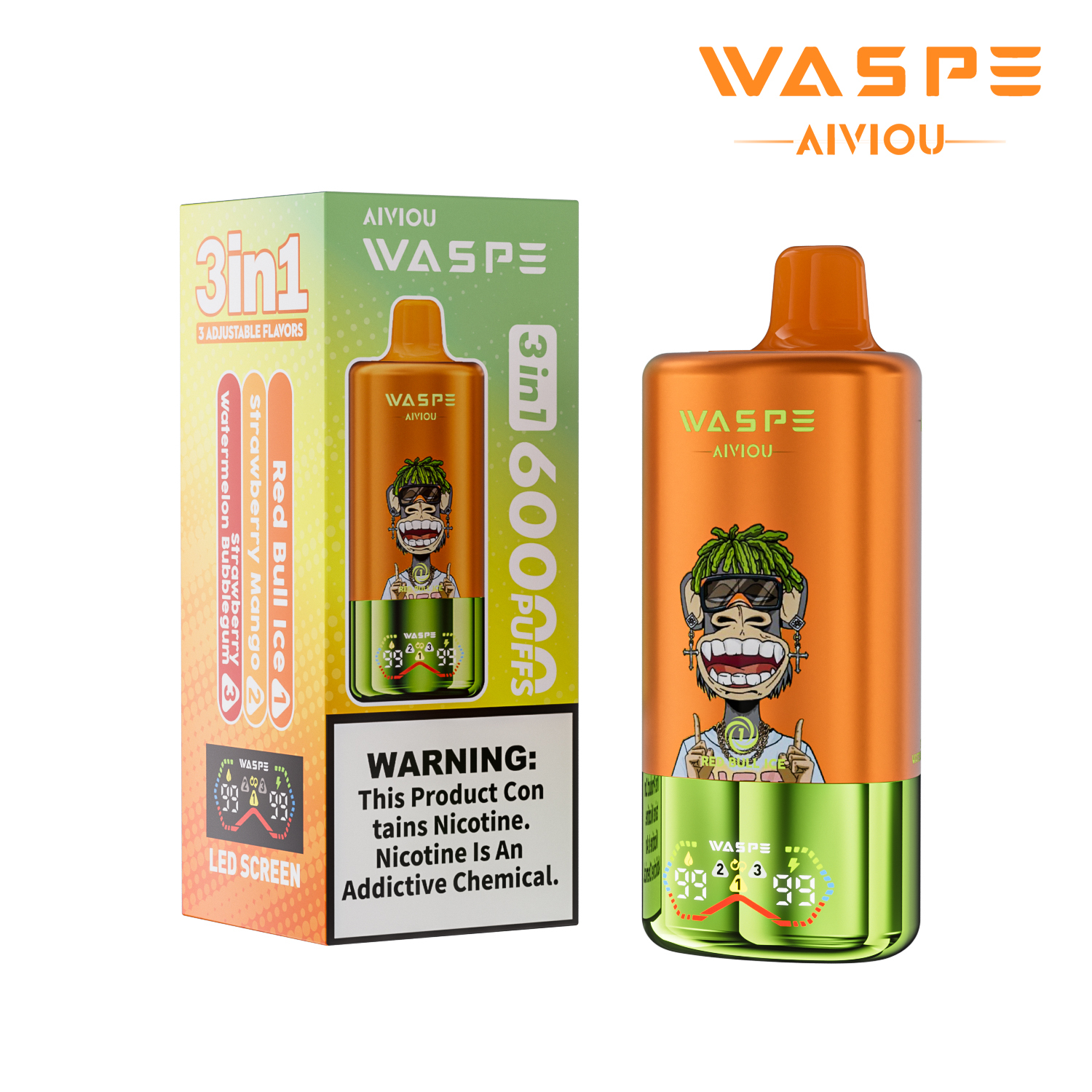 Waspe Aiviou 3 in 1 Disposable Vape 60k puffs (CN Warehouse)
