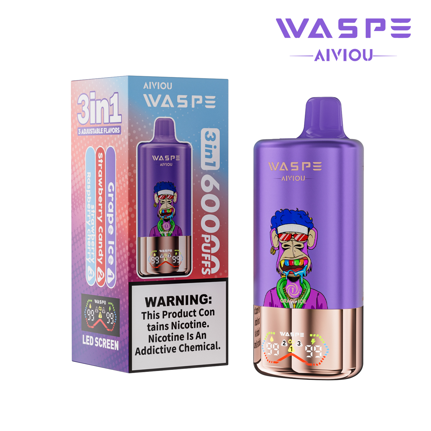 Waspe Aiviou 3 in 1 Disposable Vape 60k puffs (CN Warehouse)