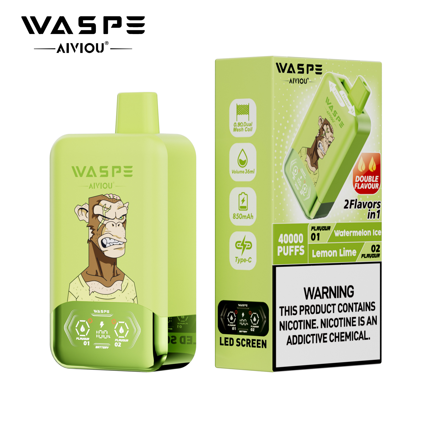 Waspe Aiviou 2 in 1 Disposable Vape 40k Puffs