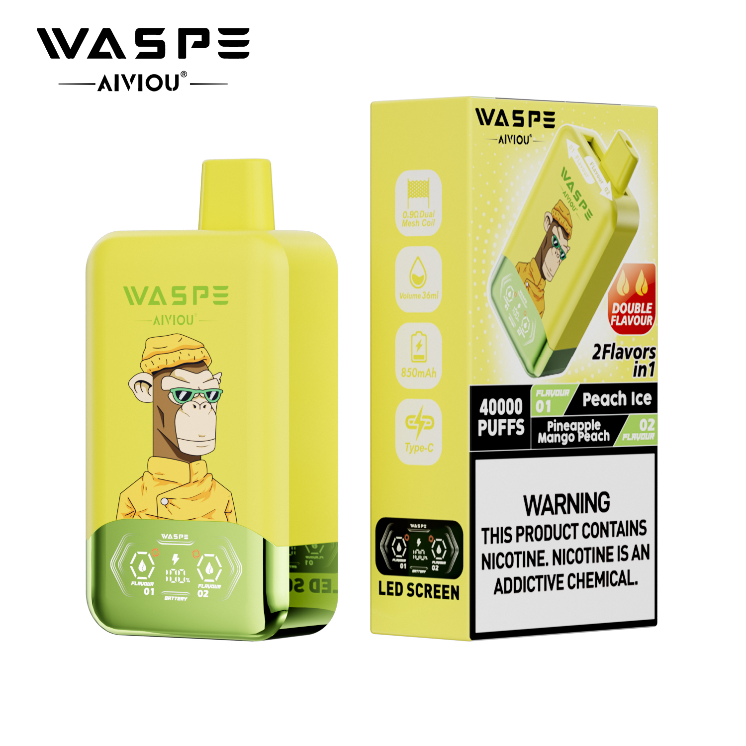Waspe Aiviou 2 in 1 Disposable Vape 40k Puffs