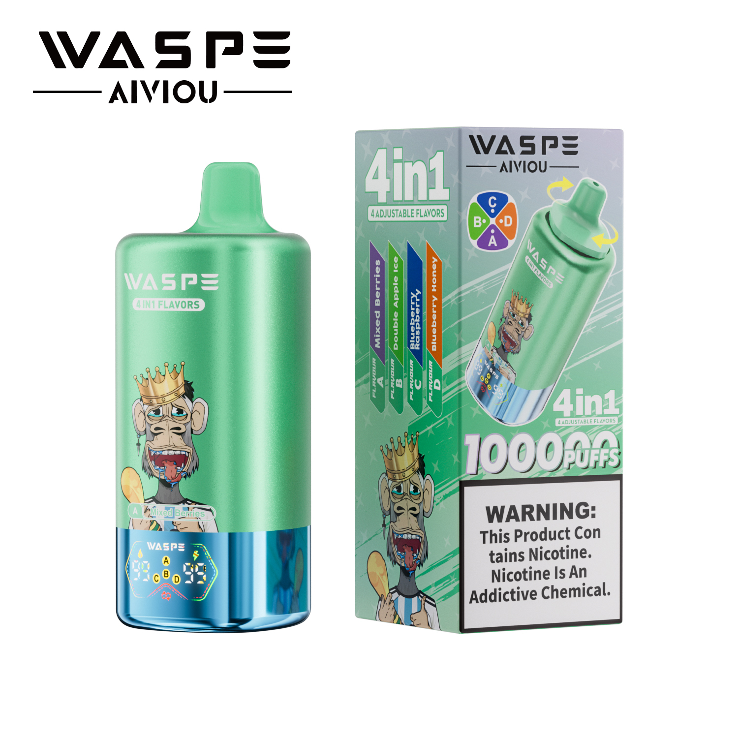 Waspe Aiviou 4 in 1 Disposable Vape 100k Puffs (CN warehouse)